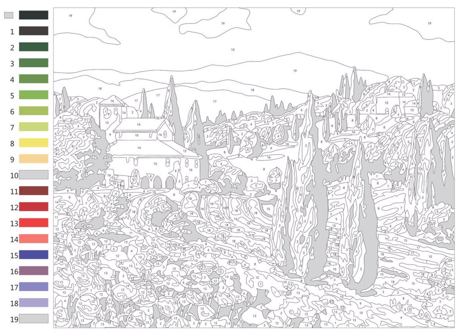 Landscape Hard Color by Number