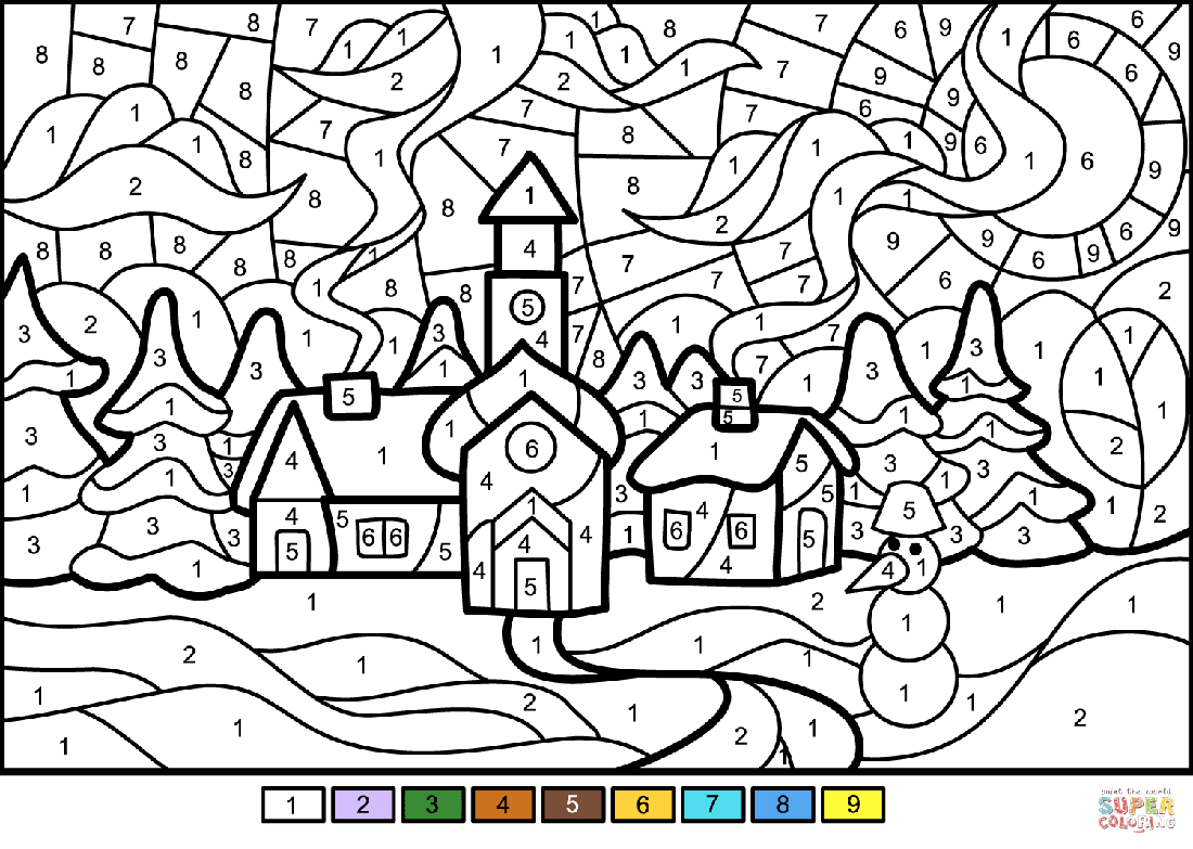 Lanscape in Winter Color by Number