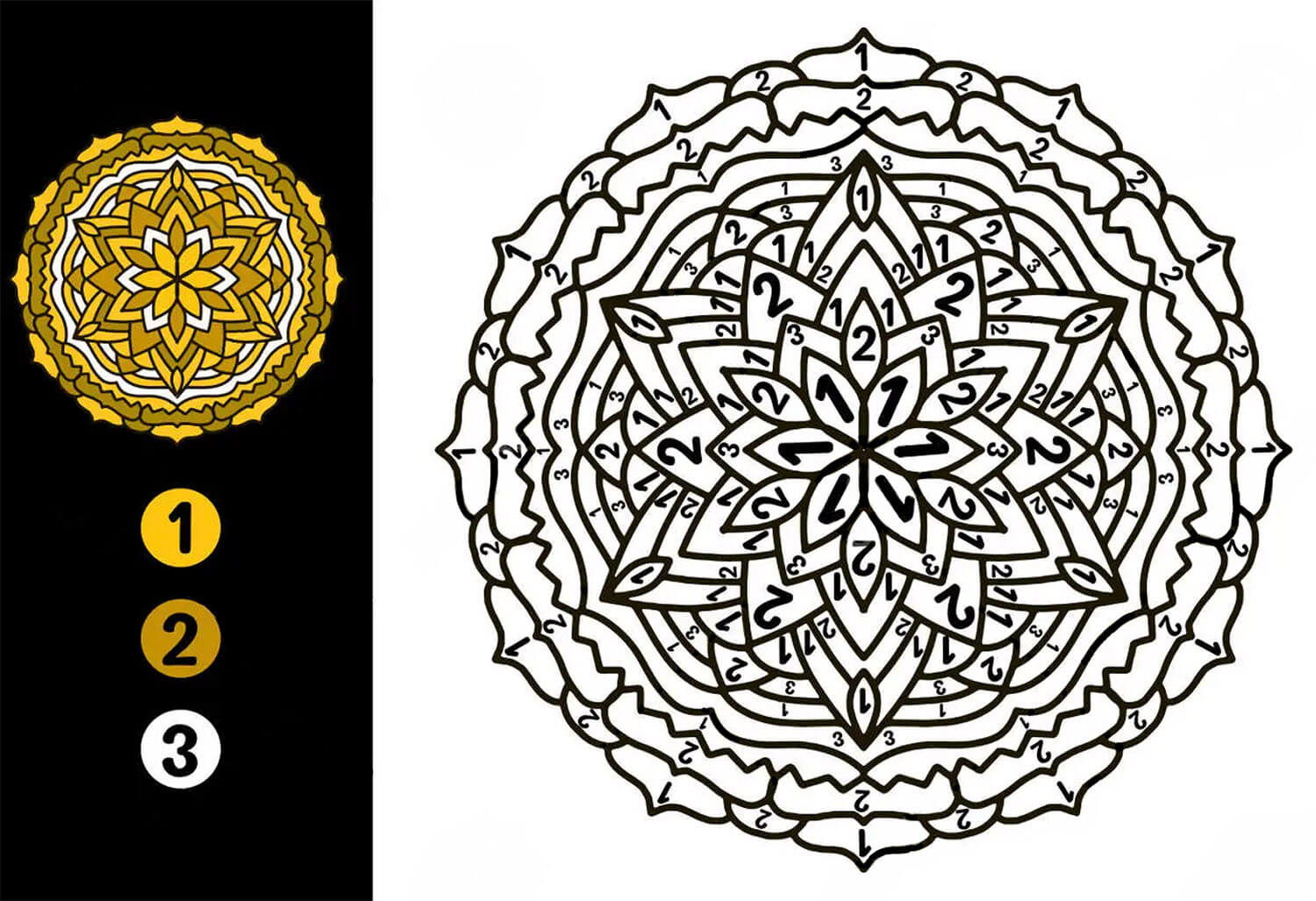Mandala Color by Number - sheet 13