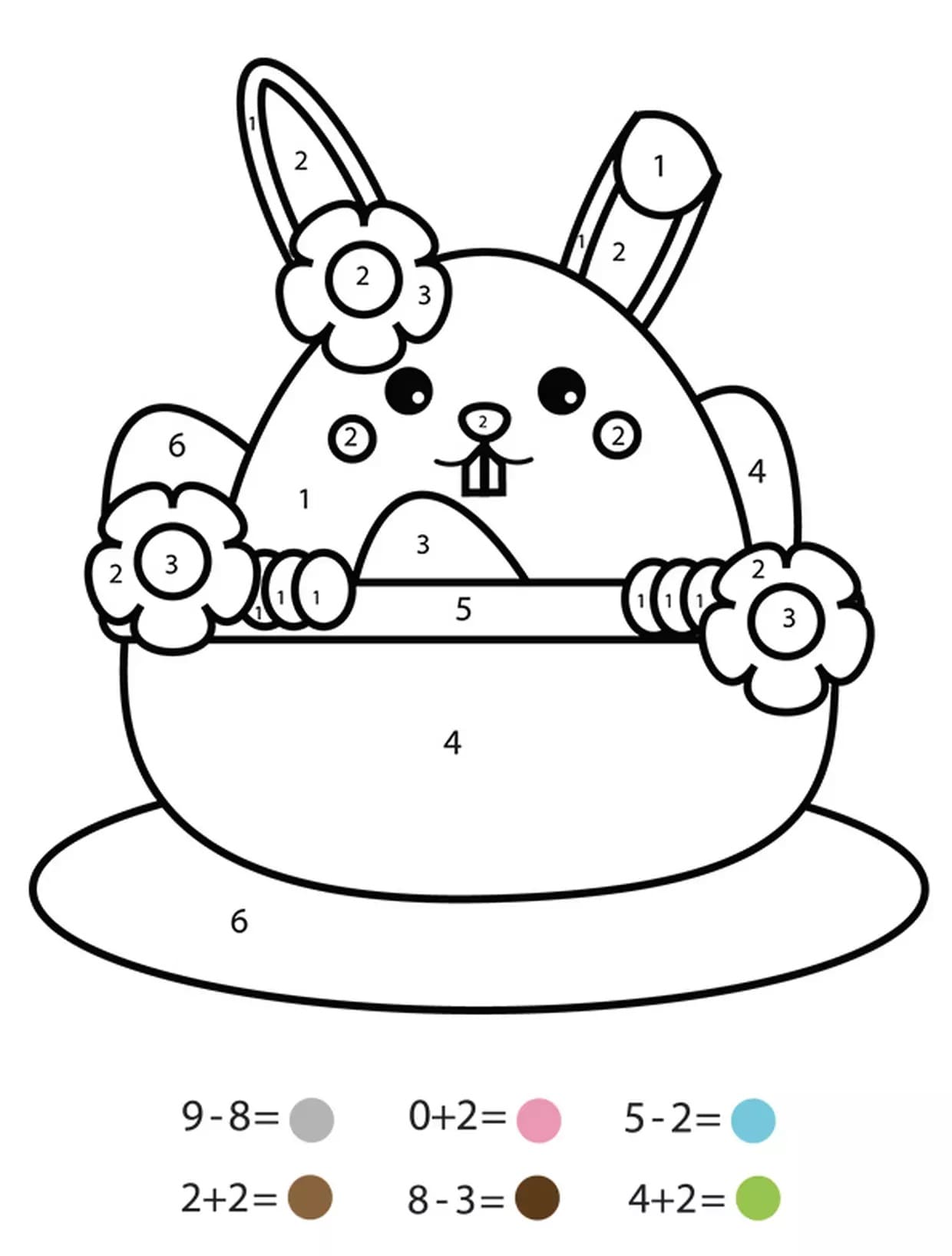 Pretty Rabbit Color By Number