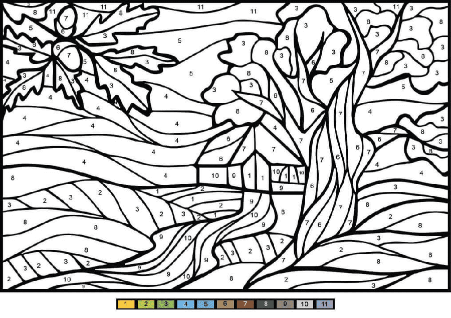 Simple Landscape Color by Number