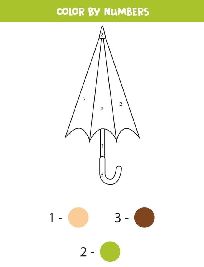 Simple Umbrella Color By Number