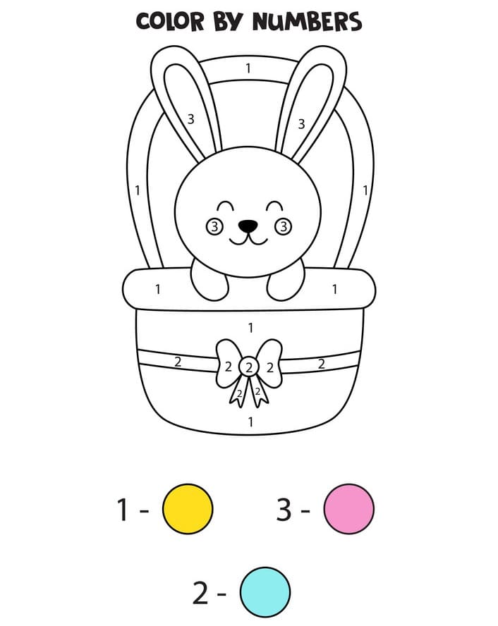Smiling Rabbit Color By Number