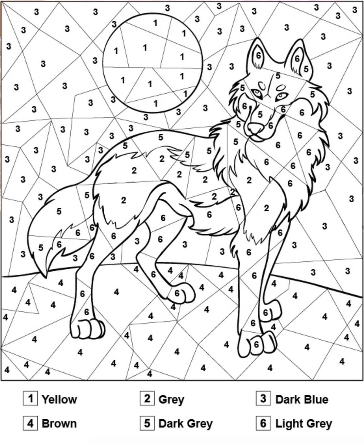 Best Wolf Color by Number