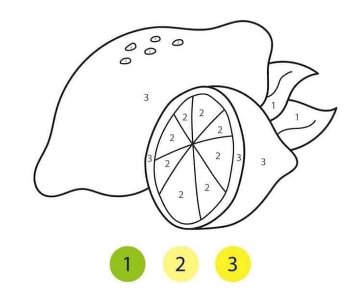 Easy Fruits Color by Number