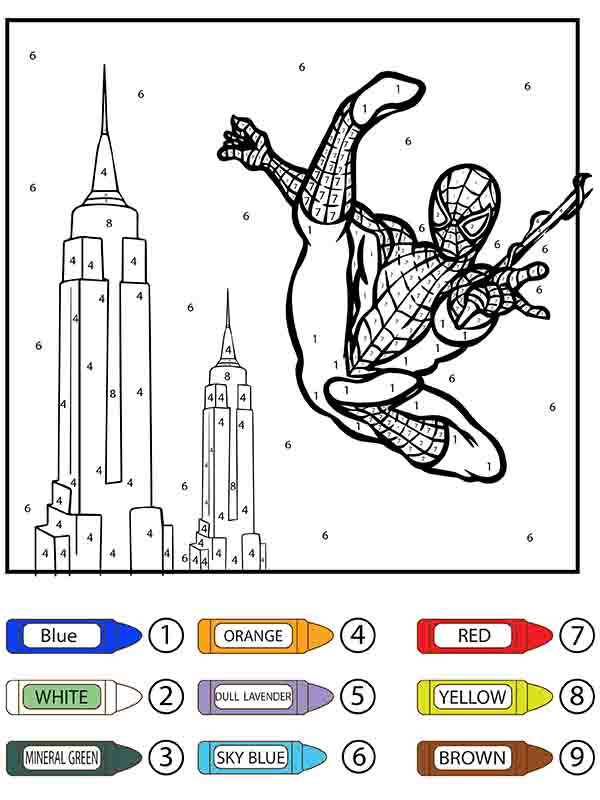 Amazing Spiderman Color By Number