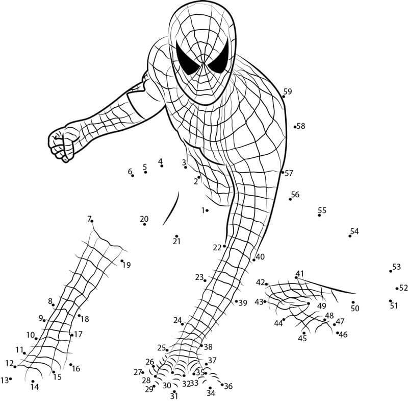 Awesome Spiderman Color By Number