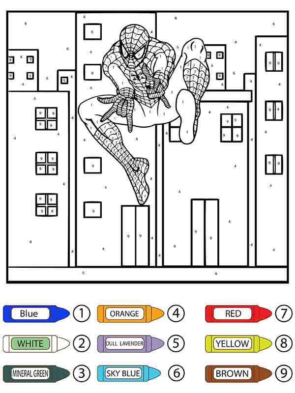 Basic Spiderman Color By Number