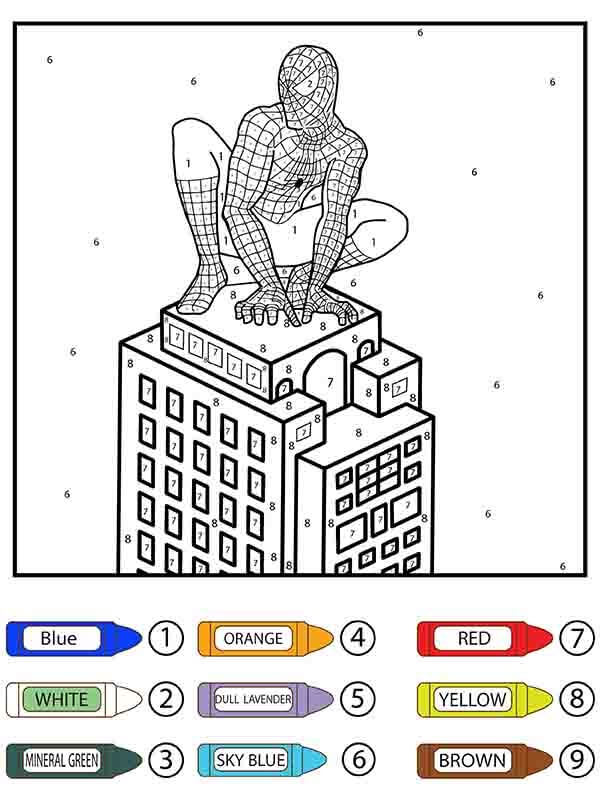 Cool Spiderman Color By Number