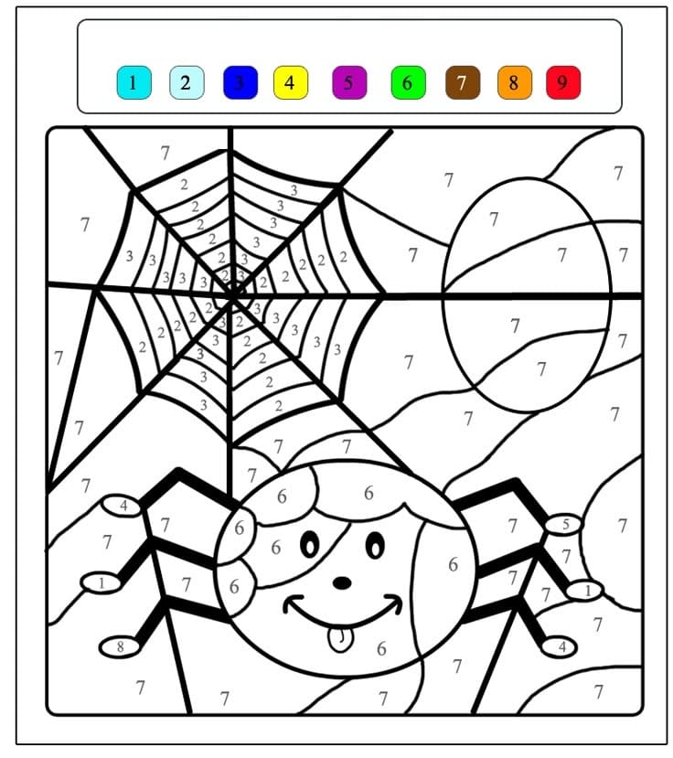 Funny Spider Color By Number