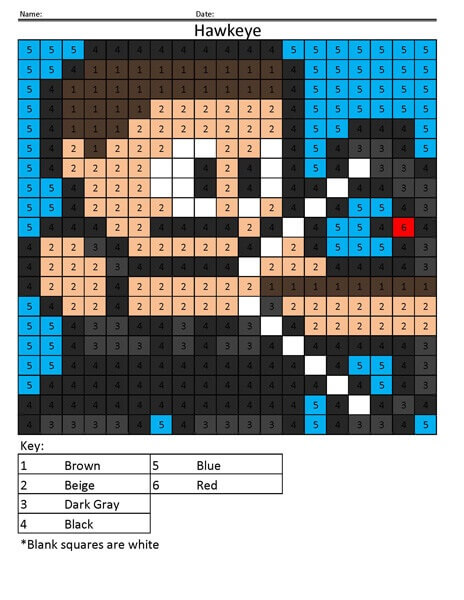 Hawkeye Color By Number