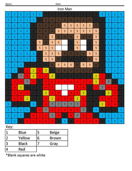 Iron Man Color By Number