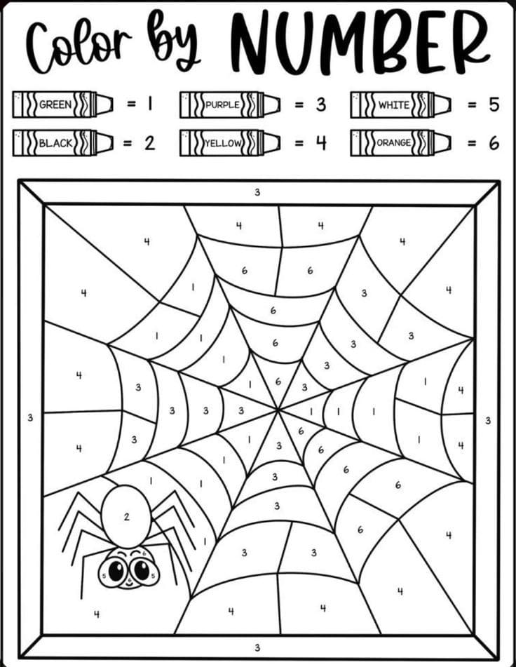 Little Spider Color By Number
