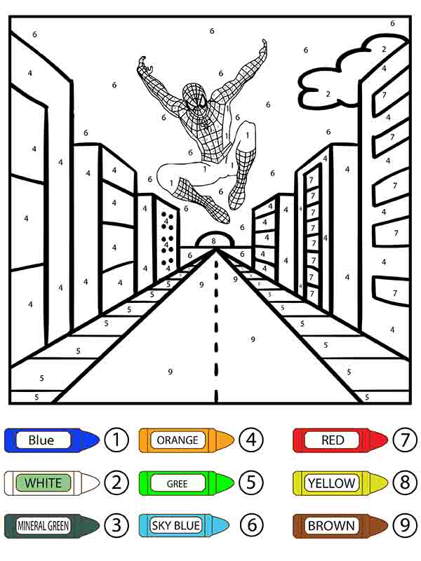 Perfect Spiderman Color By Number
