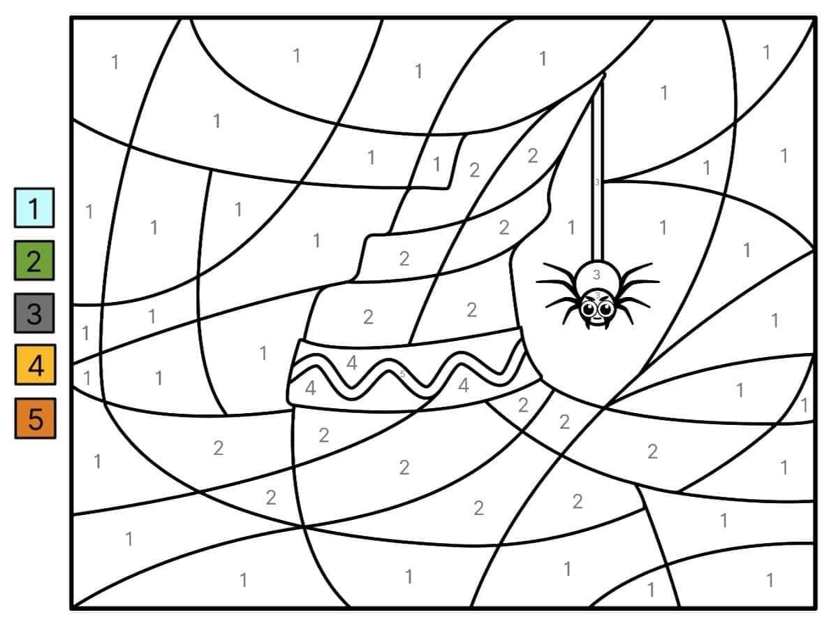 Small Spider Color By Number