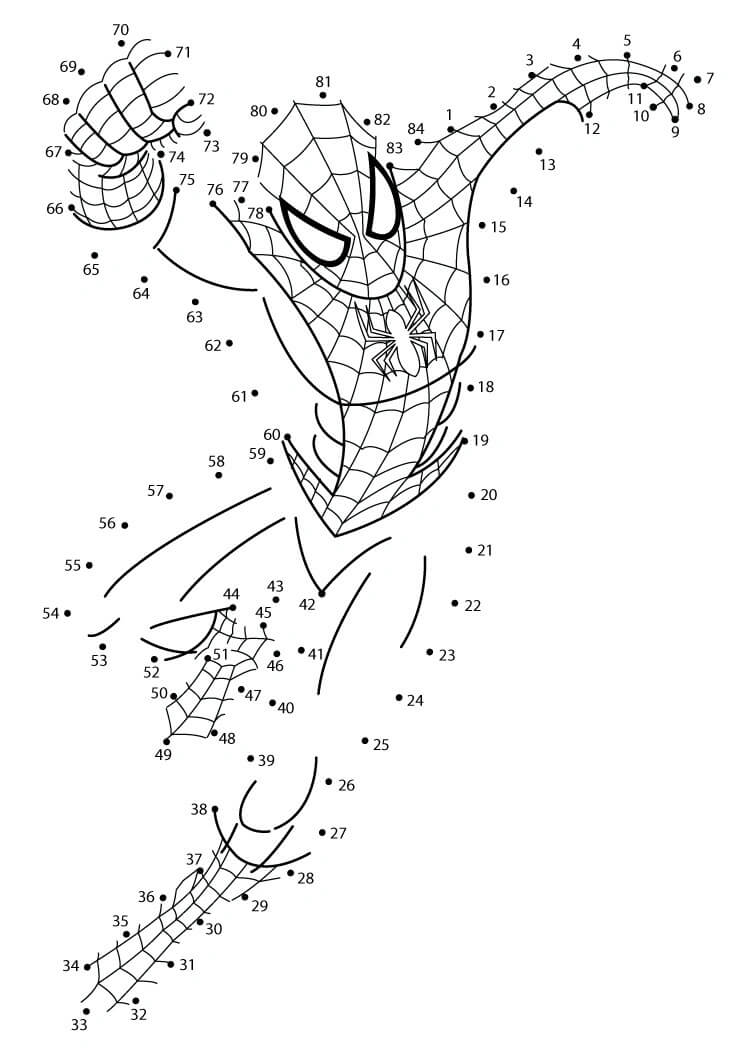 Spiderman Punch Color By Number