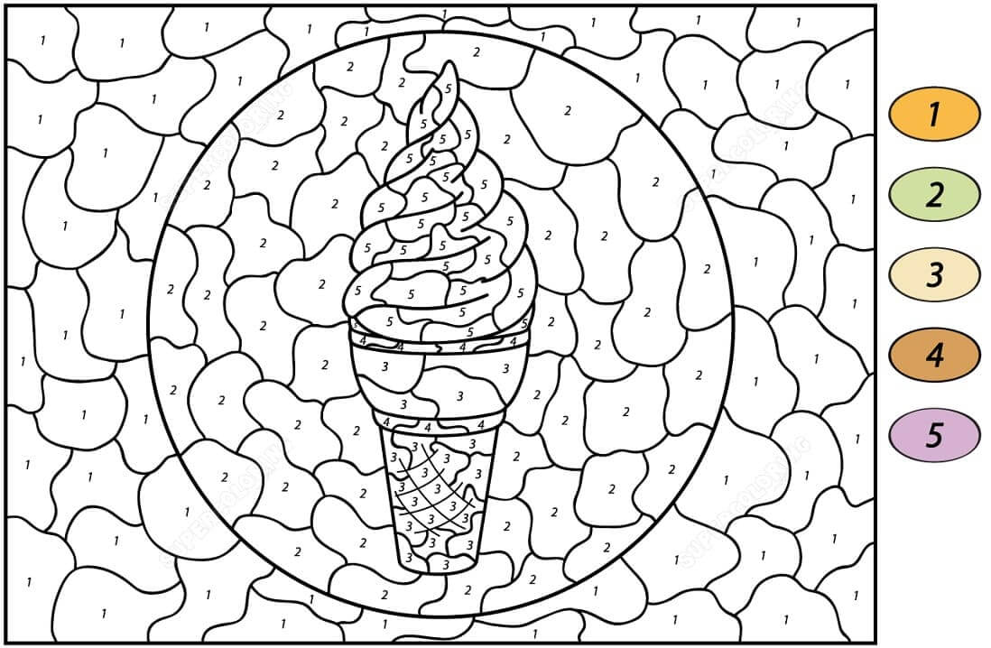 Awesome Ice Cream Color By Number