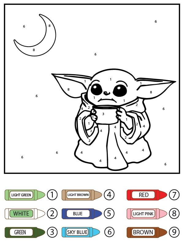 Baby Yoda Color By Number