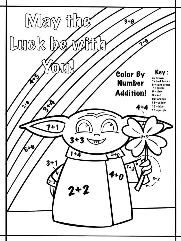 Baby Yoda With Rainbow Color By Number
