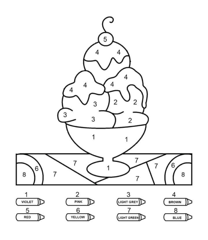 Basic Ice Cream Color By Number