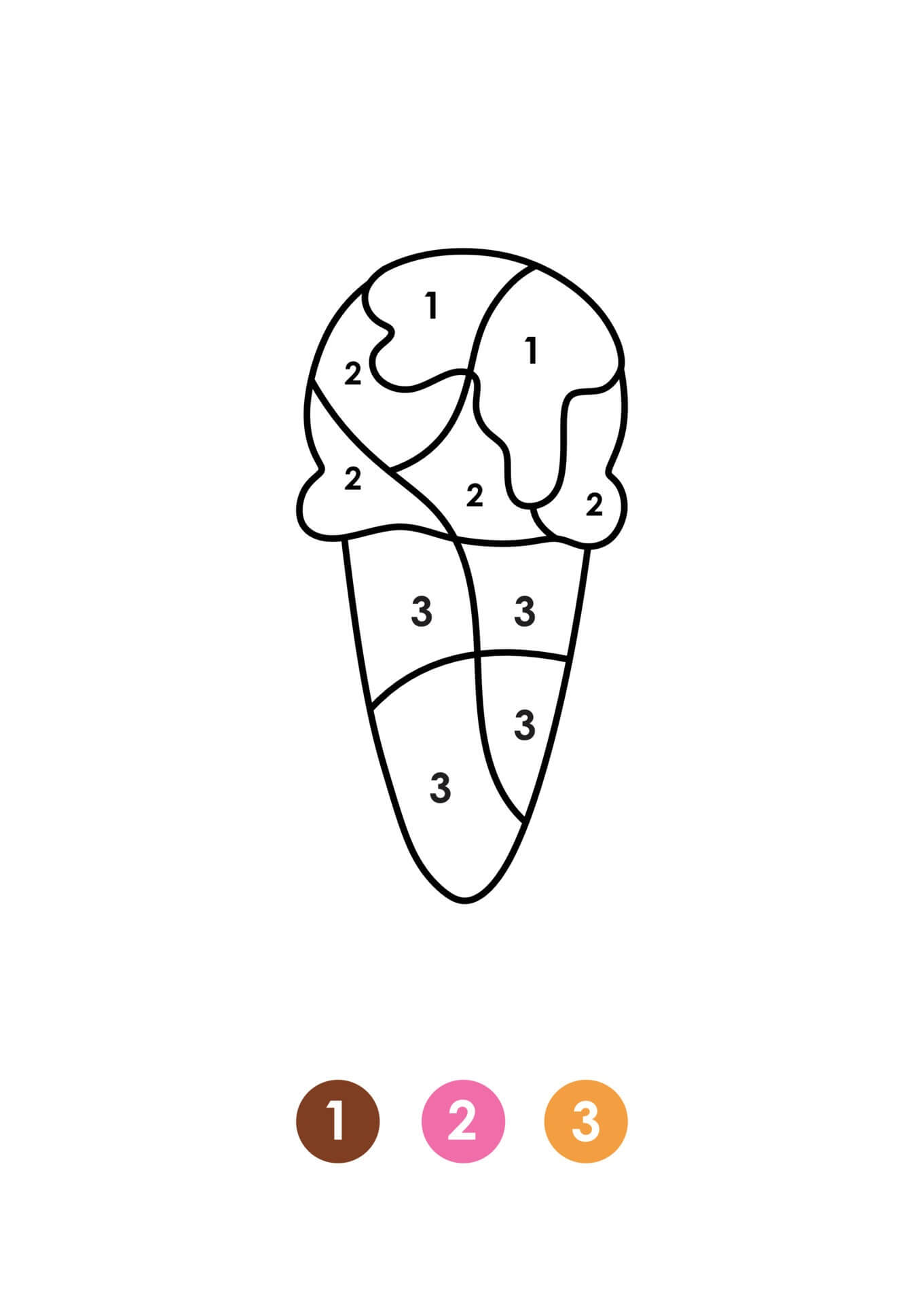 Free Ice Cream Color By Number