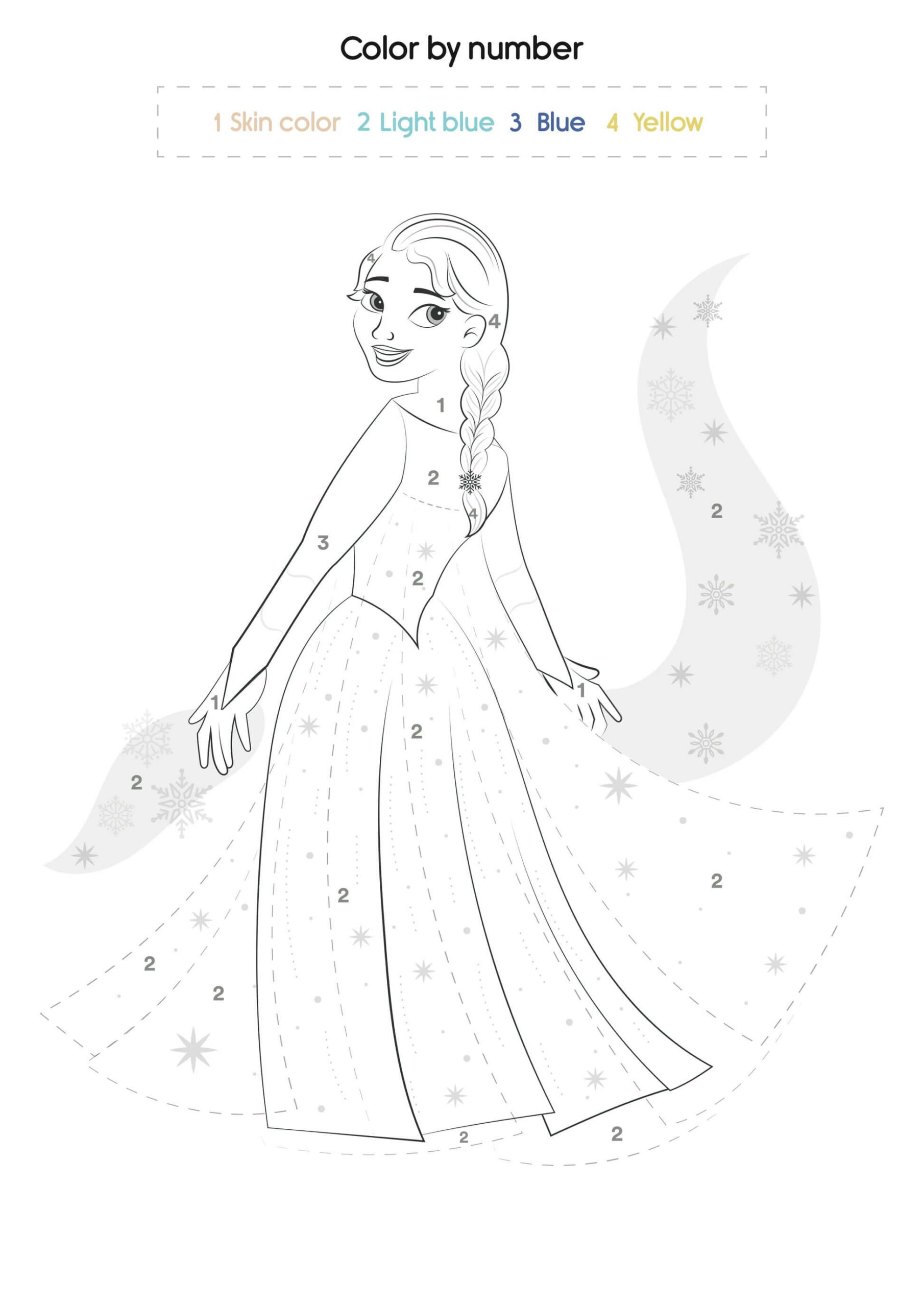Fun Elsa Color By Number