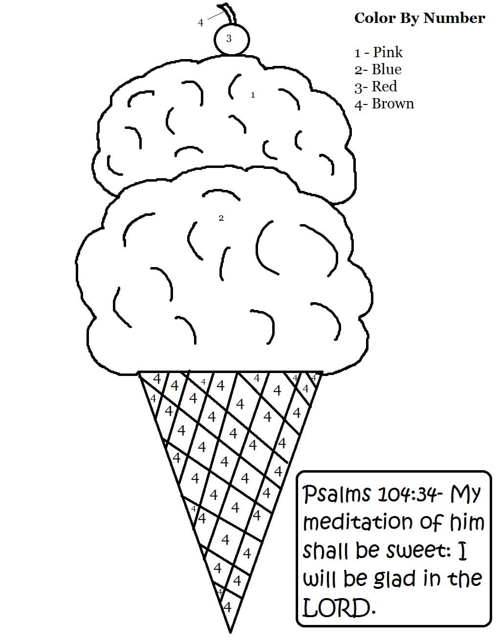 Great Ice Cream Color By Number