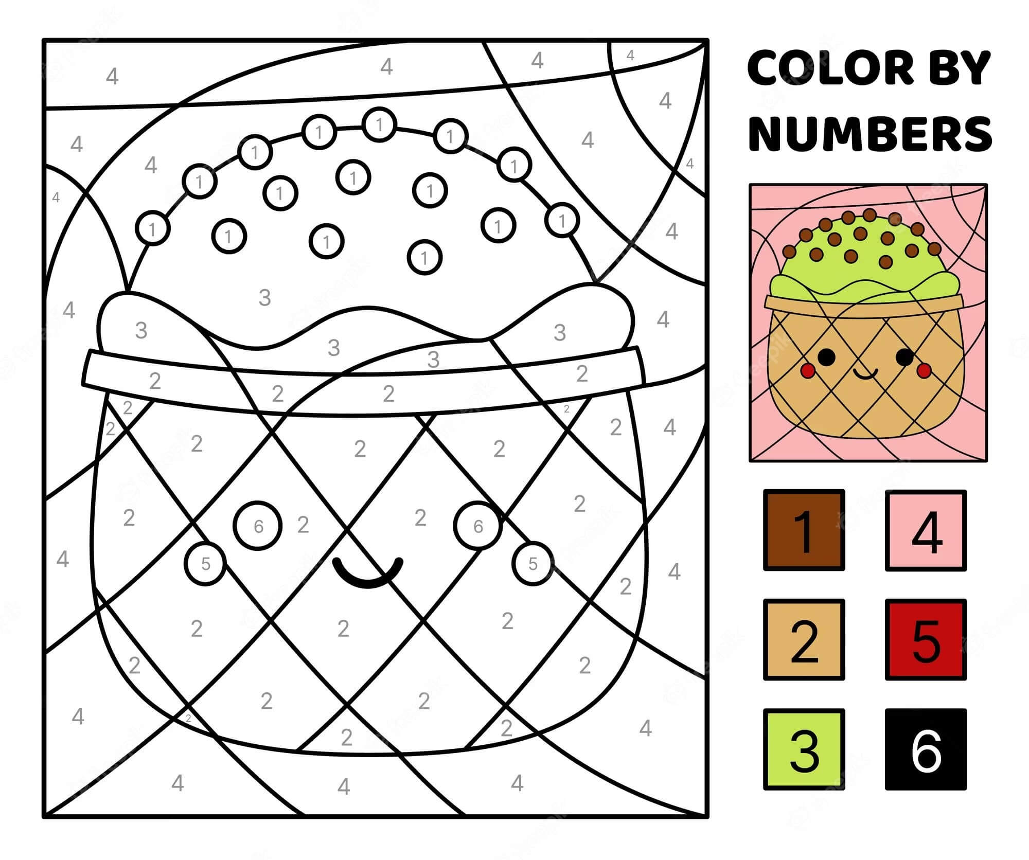 Green Ice Cream Squishmallow Color By Number