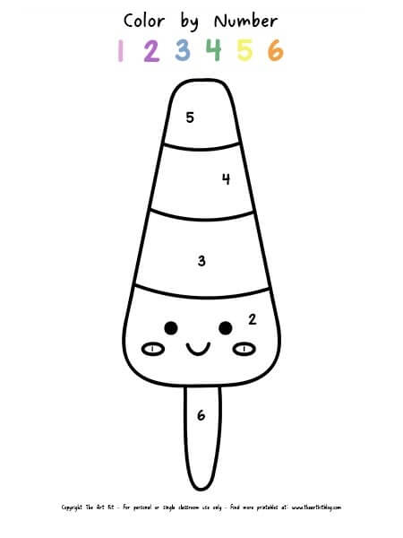 Ice Cream Bar Color By Number