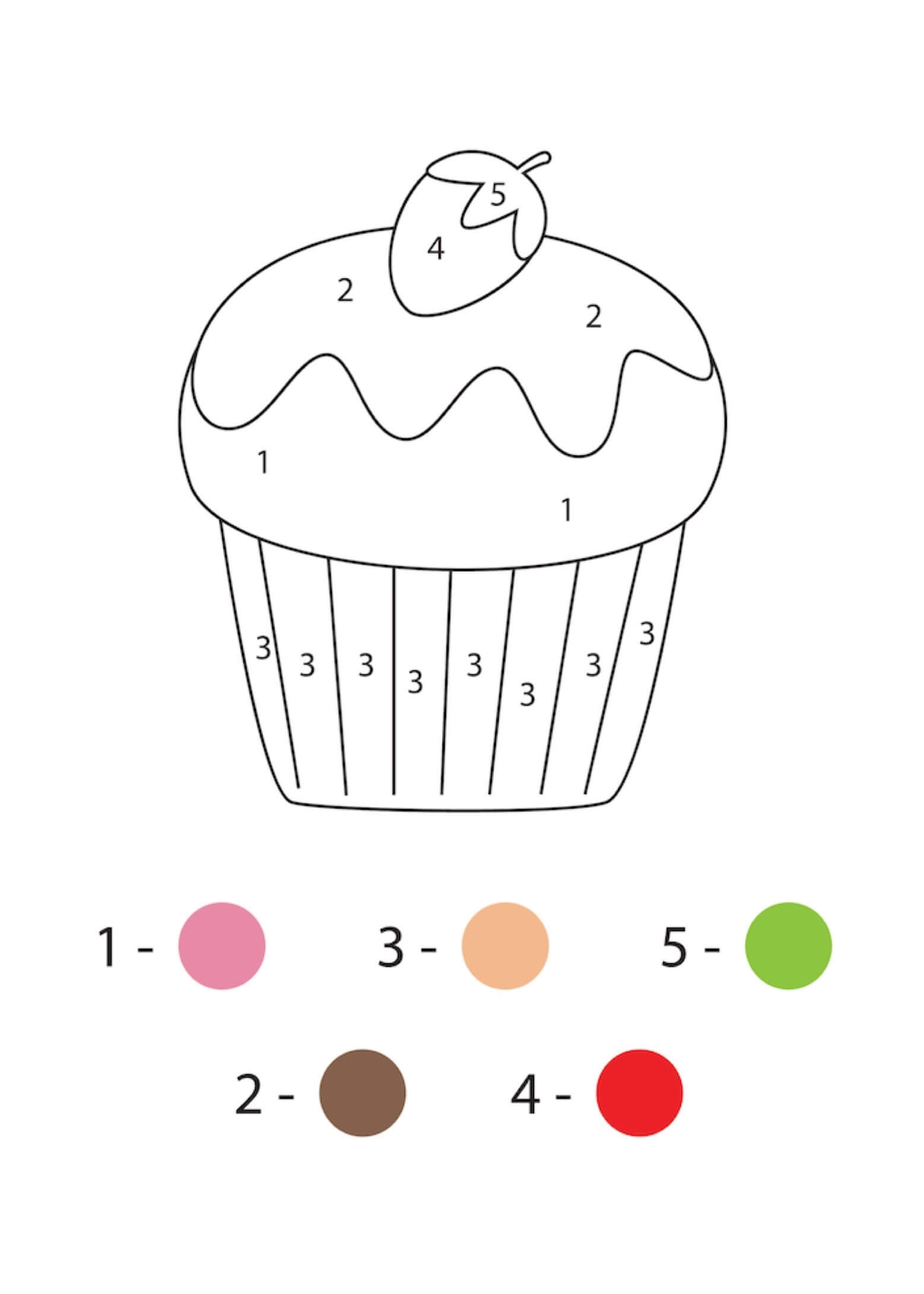 Ice Cream With Strawberry Color By Number