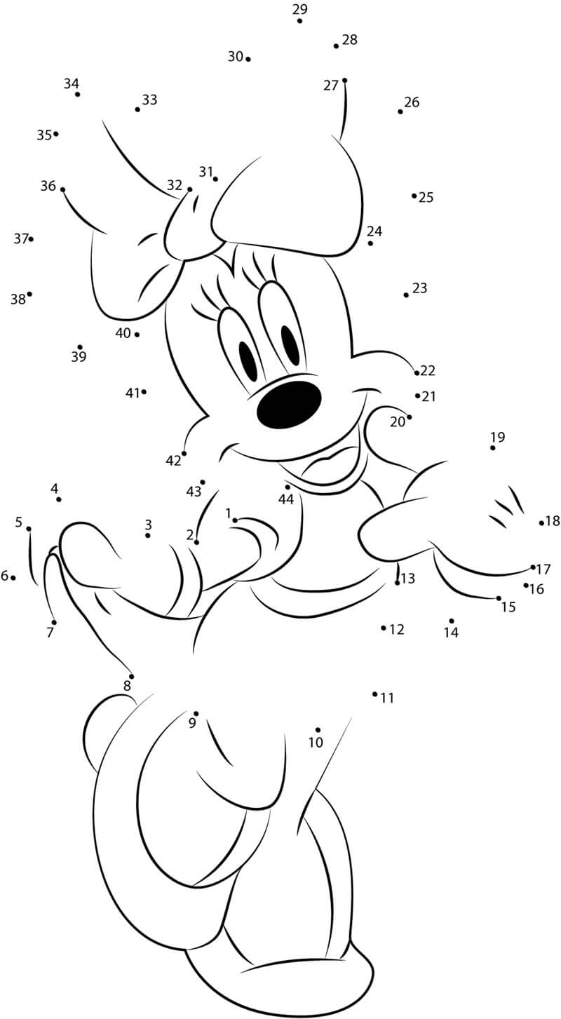 Laughing Minnie Mouse Color By Number