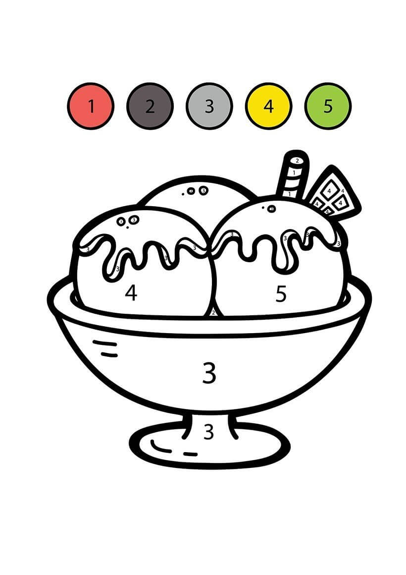 Nice Ice Cream Color By Number