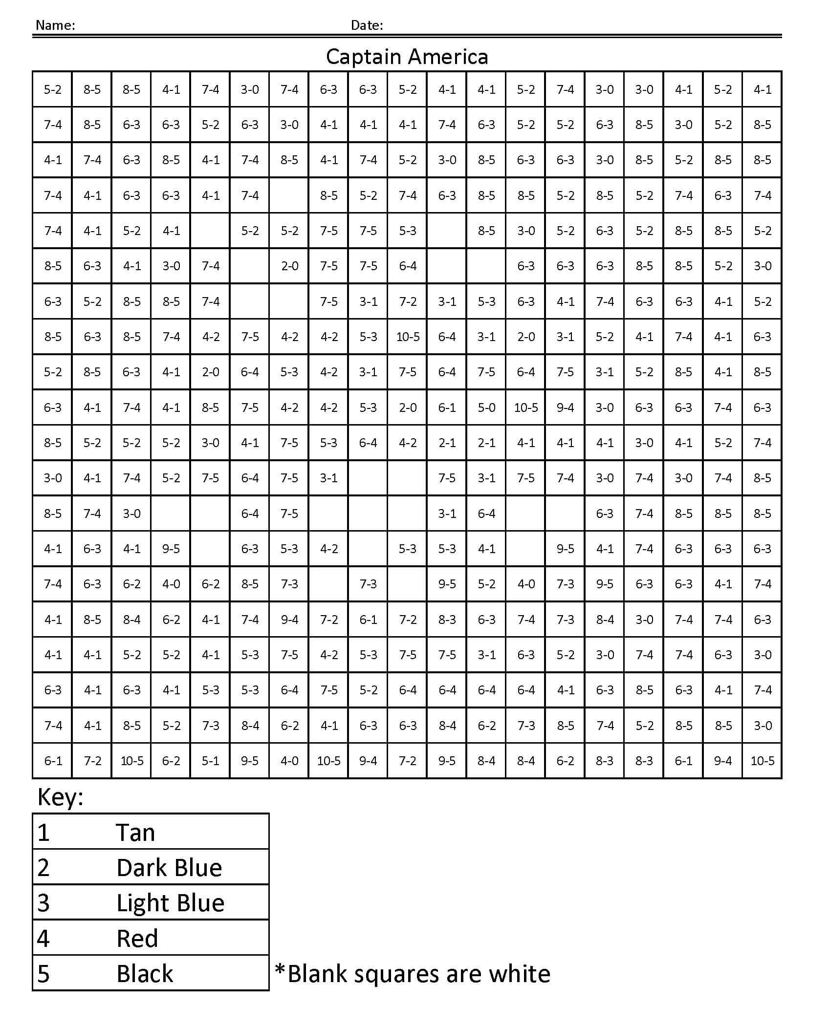 Normal Captain America Color By Number