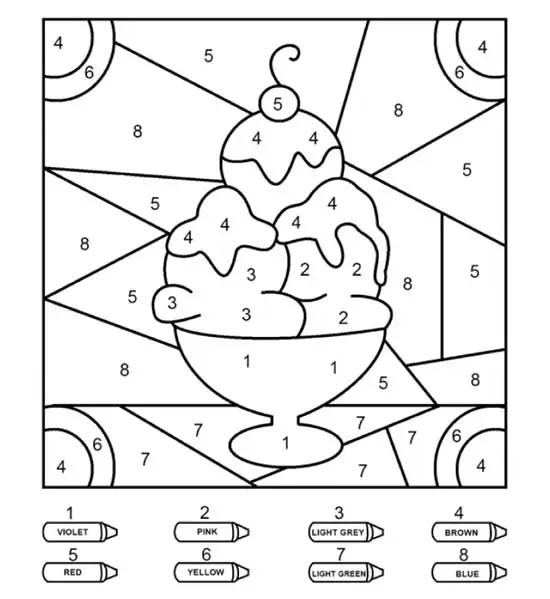 Ice Cream Color By Number