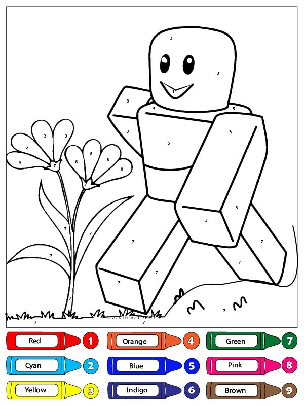 Roblox Walking With Flower Color By Number
