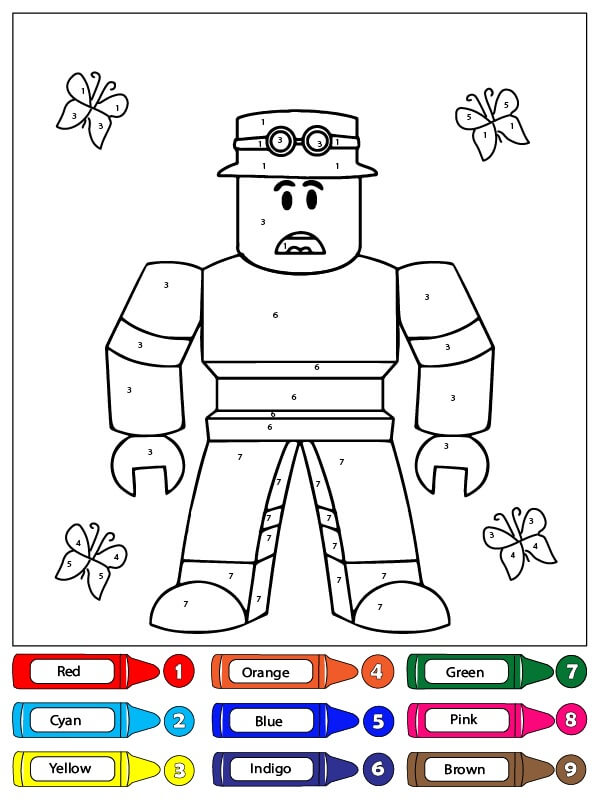 Roblox With Butterflies Color By Number