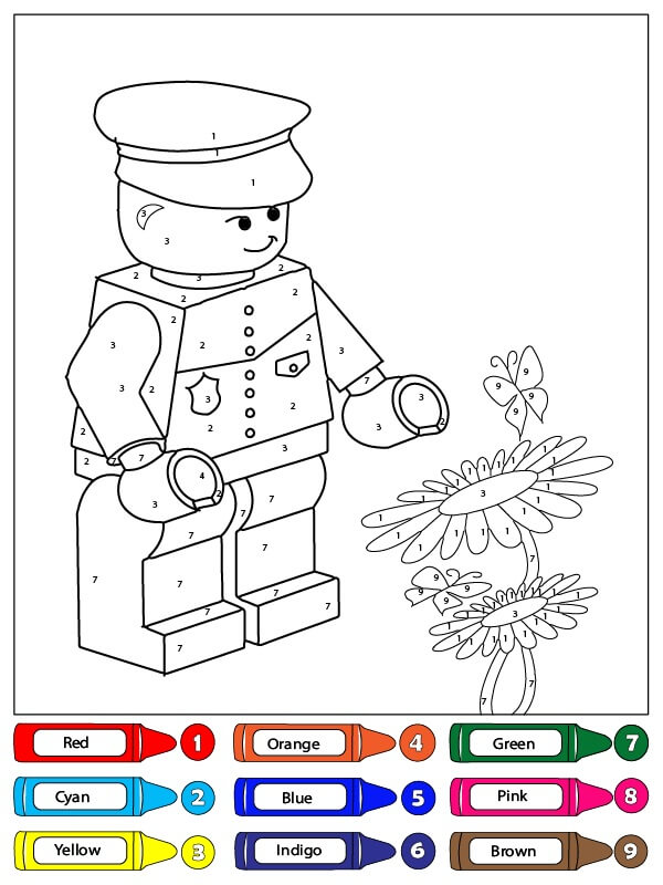 Smiling Police Roblox With Flower Color By Number