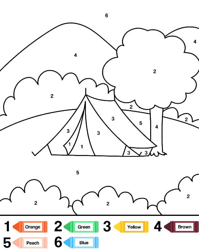 Camping Color By Number
