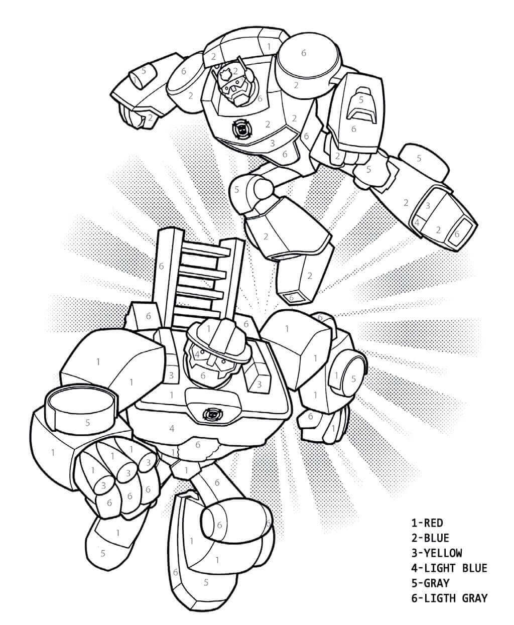Two Robot in Transformers Color By Number