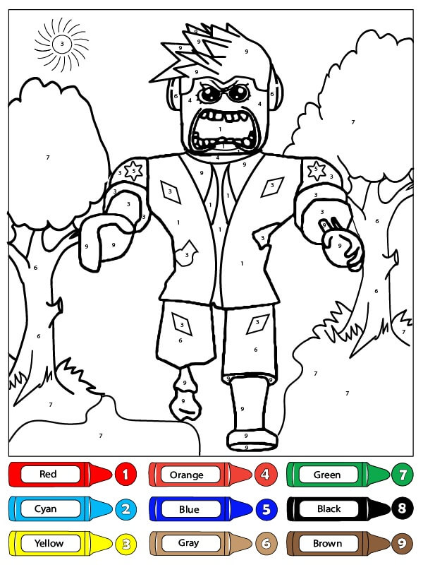 Zombie Roblox Walking Color By Number