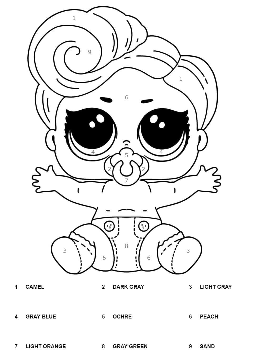 Baby LOL Surprise Color By Number