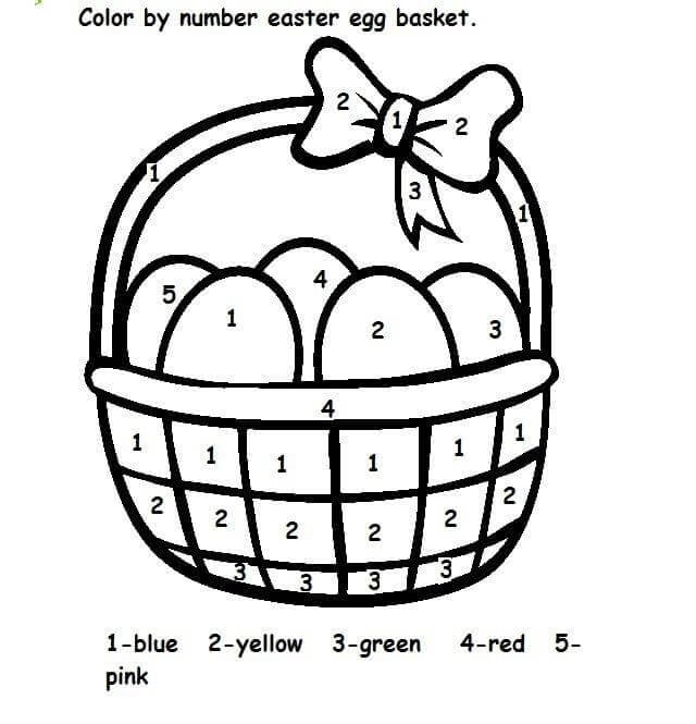 Basic Easter Basket Color By Number