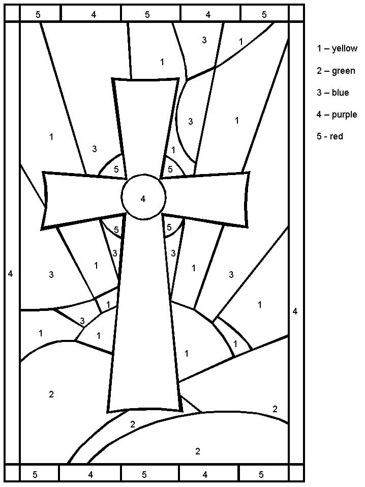 Cross Bibble Color By Number