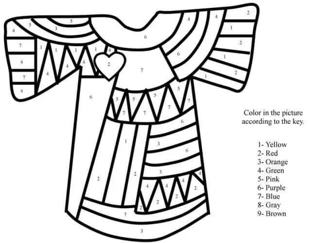 Josephs Coat Of Many From Bibble Color By Number