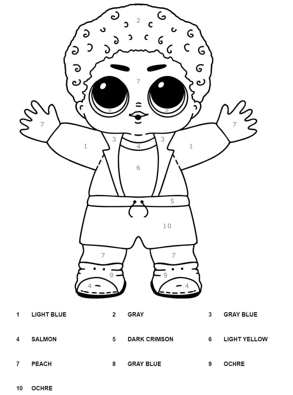 LOL Boy Color by Number