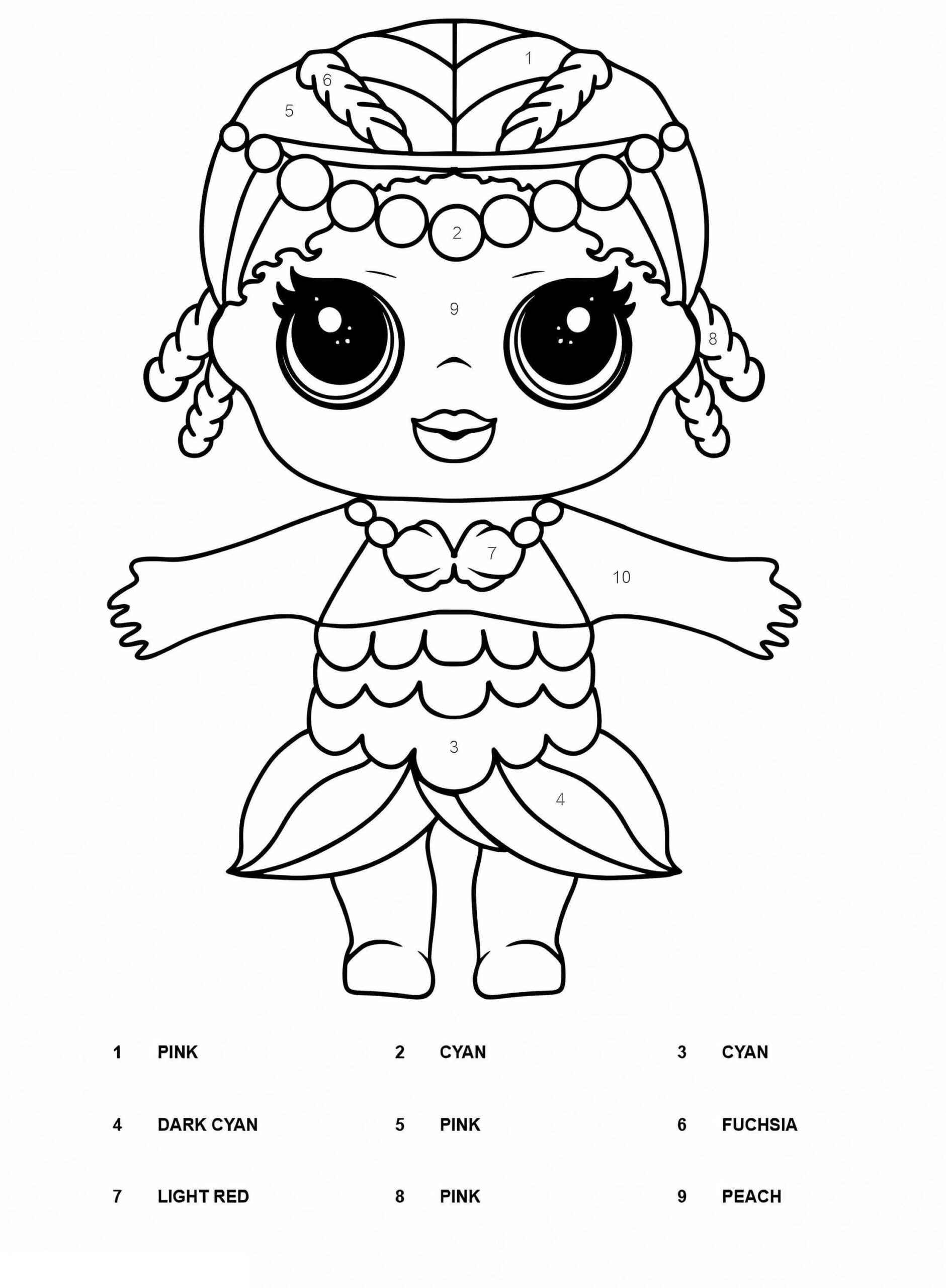 Merbaby LOL Surprise Color By Number
