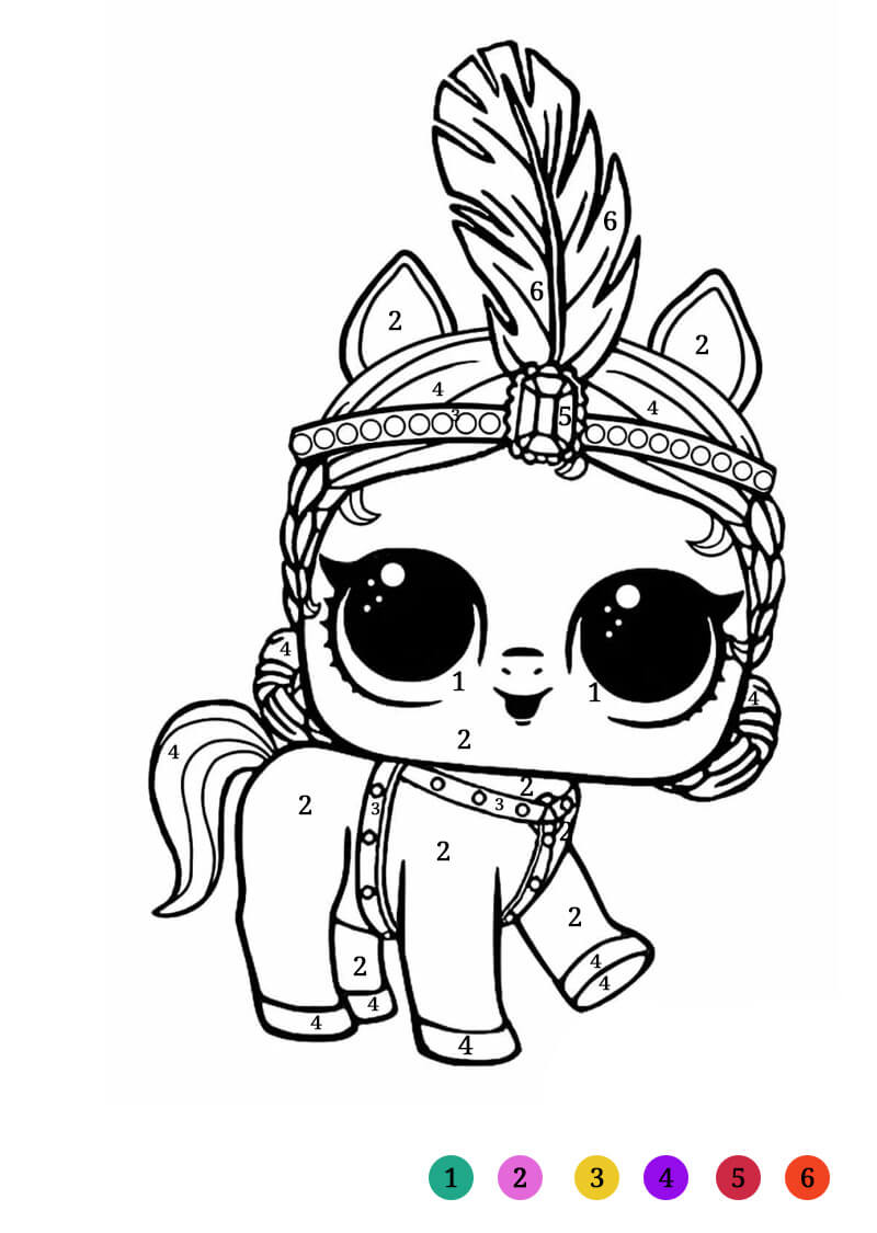 Unicorn LOL Surprise Color By Number