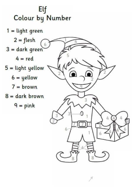 Elf On The Shelf Color By Number
