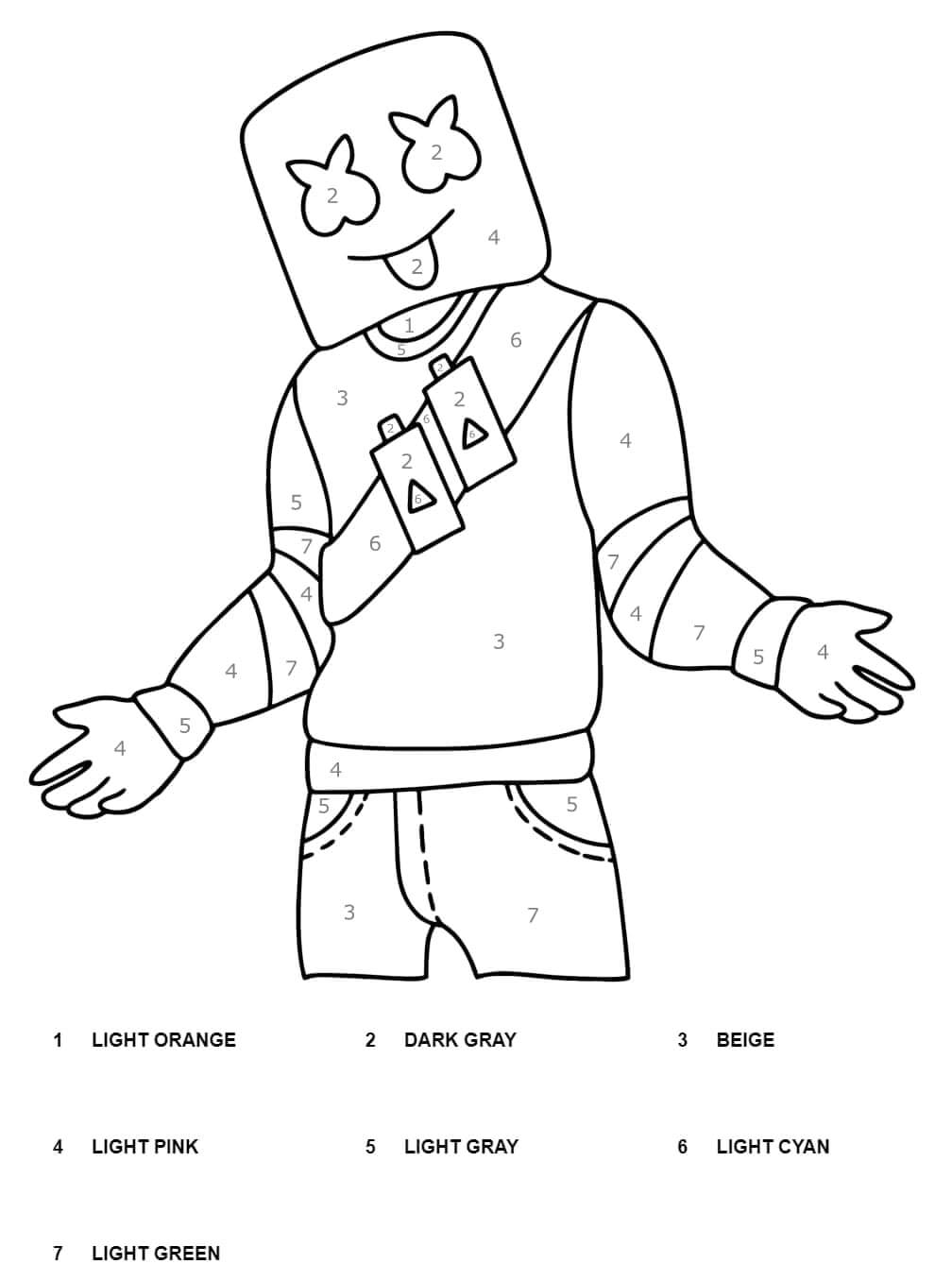Fortnite Marshmello Color By Number