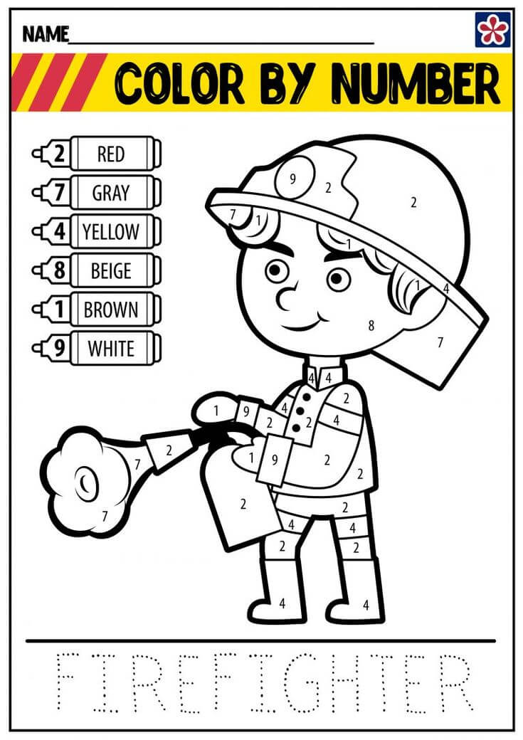 Great Fireman Color By Number